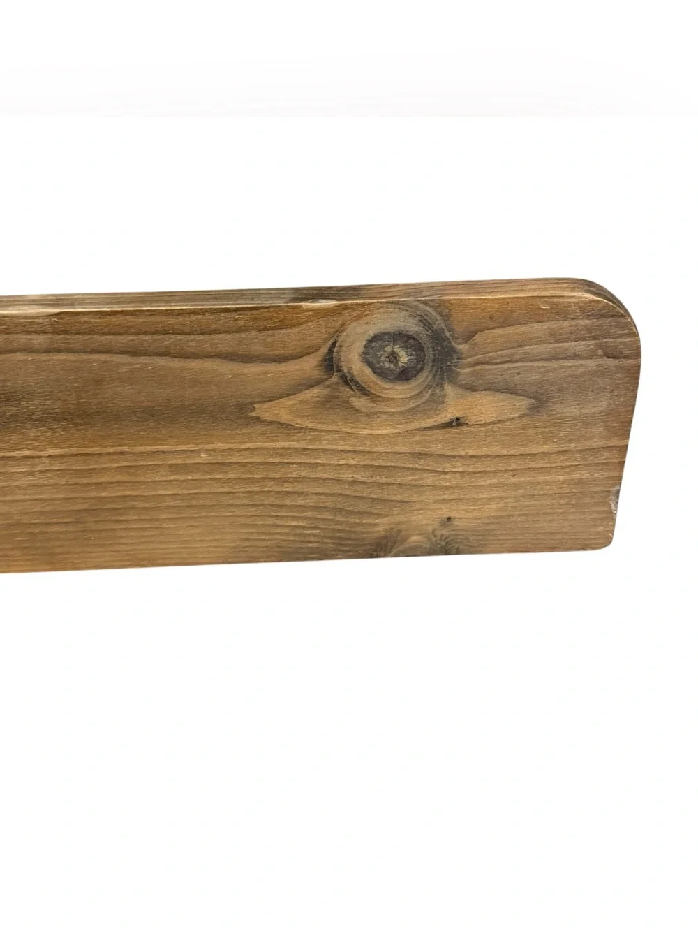 Vintage Rustic Wooden Wall Shelf With A Prominent Heart-Shape Cutout 4 Peg Hooks